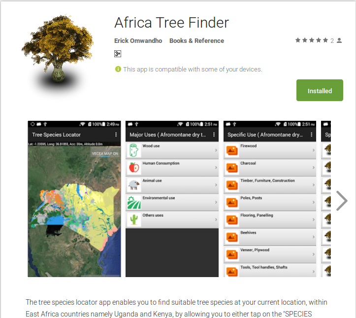 ICRAF GeoScience Lab launches new Android App - Africa Tree Finder